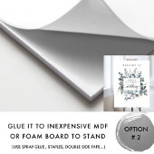 ダスティブルー海軍ホワイトフローラ結婚のウェルカムサイン ポスター