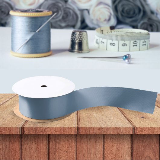 ダスティブルー無地のカラーシンプルミニマリスト サテンリボン