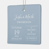 ダスティブルー男の赤ちゃん誕生統計の写真 セラミックオーナメント (左)