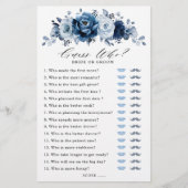 ダスティブルー石板ネイビーフローラブライダルシャワーゲーム (正面)