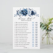 ダスティブルー石板ネイビーフローラブライダルシャワーゲーム (スタンド正面)