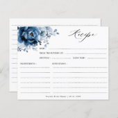 ダスティブルー石板ネイビーフローラブライダルシャワーレシピ (正面/裏面)