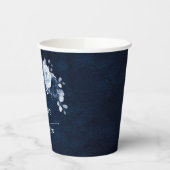 ダスティブルー石板ネイビーフローラボ結婚タニカルパップ 紙コップ (左)