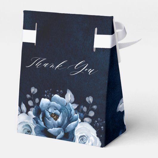 ダスティブルー石板ネイビーボタニカブライダルシャワー フェイバーボックス (裏面サイド)