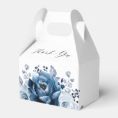 ダスティブルー石板ネイビーボタニカルブライダルシャワー フェイバーボックス (正面サイド)