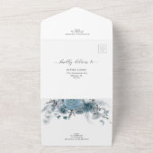 ダスティブルー石板パステルライト結婚ズ詳細RSVP オールインワン招待状 (外側)