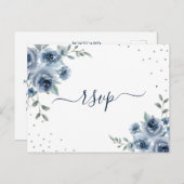 ダスティブルー石板フローラボタニカルシック結婚スRSV ポストカード (正面/裏面)