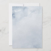 ダスティブルー石板フローラボタニカルシック結婚ズ 招待状 (裏面)