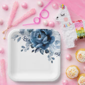 ダスティブルー石板海軍フローラ結婚植物学校パパ ペーパープレート (パーティー)