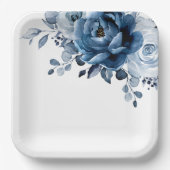 ダスティブルー石板海軍フローラ結婚植物学校パパ ペーパープレート (正面)