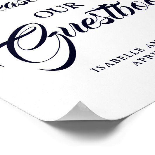 ダスティブルー私たちのゲストブック結婚にサインして ポスター (角)