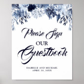ダスティブルー私たちのゲストブック結婚にサインして ポスター (正面)