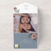 ダスティブルー素朴フローラオールインワン招待状 オールインワン招待状 (外側)