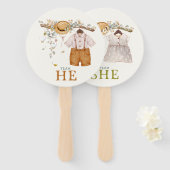 ダスティブルー素朴フローラコテージコアジェンダーリビール ハンドファン (正面&裏面)