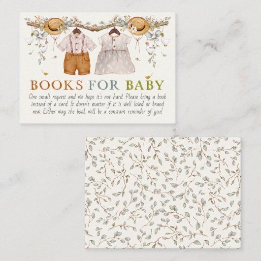 ダスティブルー素朴フローラコテージコアブックス エンクロージャーカード (正面/裏面)