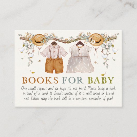 ダスティブルー素朴フローラコテージコアブックス エンクロージャーカード (正面)