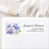 ダスティブルー素朴フローラ結婚のアドレス ラベル (インサイチュ)