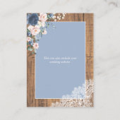 ダスティブルー素朴赤面ウッドレースフローラ詳細 エンクロージャーカード (裏面)