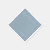 ダスティブルー結婚たった今結婚しましたのナプキン スタンダードカクテルナプキン (角)