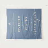 ダスティブルー結婚のウェルカムサインの背景 タペストリー (正面(横))