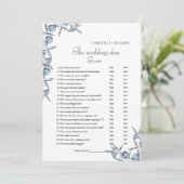 ダスティブルー結婚のシューゲームパーティーゲームカード 案内状 (スタンド正面)