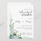 ダスティブルー結婚のリハーサルディナー招待状 招待状 (正面/裏面)