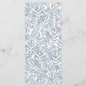 ダスティブルー結婚のヴィンテージ植物学メニュー メニュー (裏面)