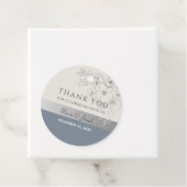 ダスティブルー結婚の感謝メッセージカード フェイバータグ (インサイチュ)