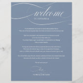 ダスティブルー結婚の週末のウェルカム旅程 (正面)