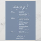 ダスティブルー結婚の週末のウェルカム旅程 (裏面)