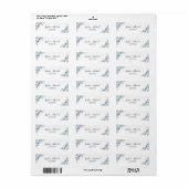 ダスティブルー結婚アイボリー差出人住所ラベル ラベル (フルシート)