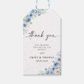 ダスティブルー結婚アイボリー式ギフトラベル ギフトタグ (正面)