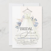 ダスティブルー結婚ズガウンドレスブライダルシャワー 招待状 (正面)