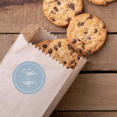 ダスティブルー結婚ズモノグラムカスタム ラウンドシール