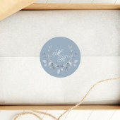 ダスティブルー結婚ズモノグラムカスタム ラウンドシール