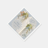 ダスティブルー結婚ズヴィンテージエフェメラ スタンダードカクテルナプキン (角)