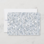 ダスティブルー結婚ズヴィンテージ植物学RSVP 招待状 (裏面)