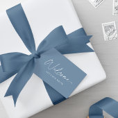 ダスティブルー結婚ズ歓迎ラベル-エレガントメッセージカード ギフトタグ