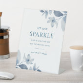 ダスティブルー結婚フローラのスパークラー送信サイン 台座サイン (インサイチュ)
