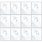 ダスティブルー結婚フローラのワインラベルテーブル番号 シール (正面)