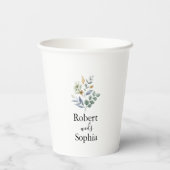 ダスティブルー結婚フローラ紙カップ 紙コップ (裏面)