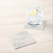 ダスティブルー結婚フローラ紙コースター スクエアペーパーコースター (インサイチュ)