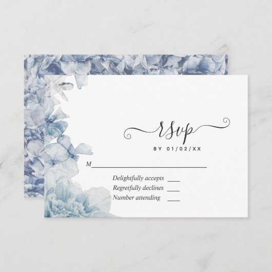 ダスティブルー結婚フローラ 出欠カード (正面/裏面)