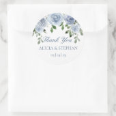 ダスティブルー結婚式の引き出物サンキューラウンドステッカー ラウンドシール (バッグ)