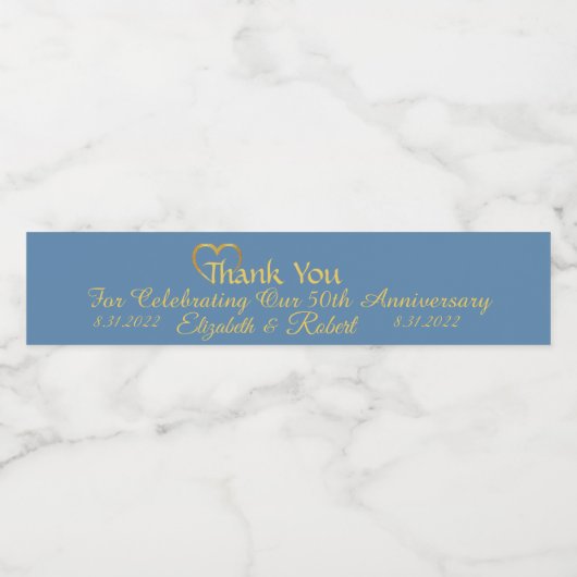 ダスティブルー結婚式の引き出物 ペットボトルラベル (シングルラベル)