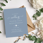 ダスティブルー結婚式招待状クラシック予算