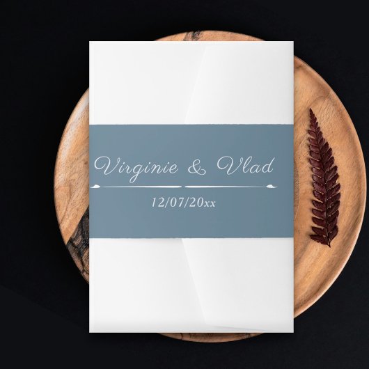 ダスティブルー結婚式招待状ベリーバンド 招待状ベリーバンド