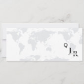 ダスティブルー結婚式招待状ボーディングパスチケット 招待状 (裏面)