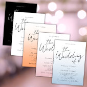 ダスティブルー結婚式招待状写真QRコード 招待状