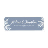 ダスティブルー結婚式招待状差出人住所ラベル ラベル (正面)